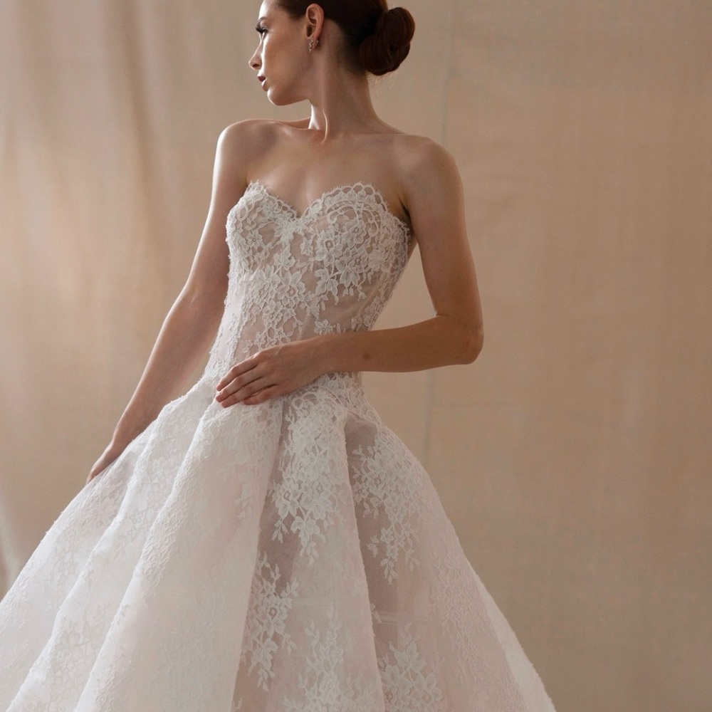 SOLD- Monique Lhuillier “Alexandra” White Lace Wedding Dress